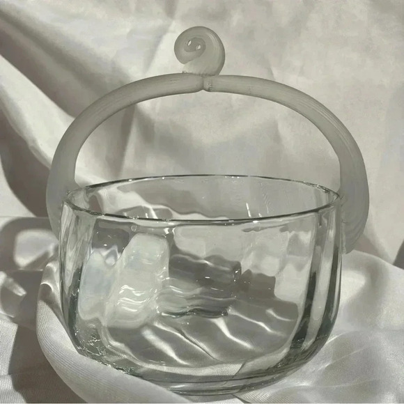 Vintage Other - Romanian Hand Blown Lalique Art Glass Basket